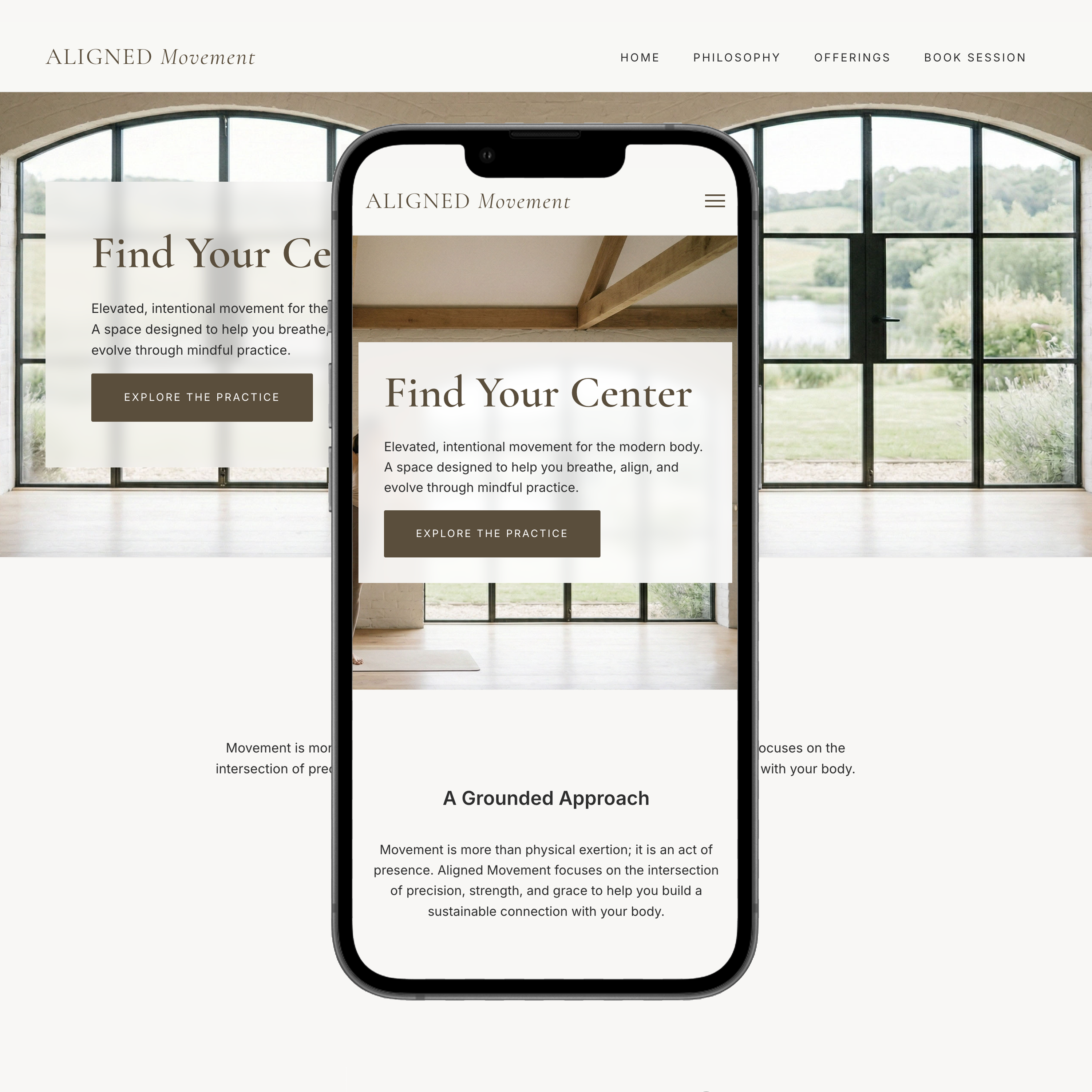 Aligned Movement Website Mockup