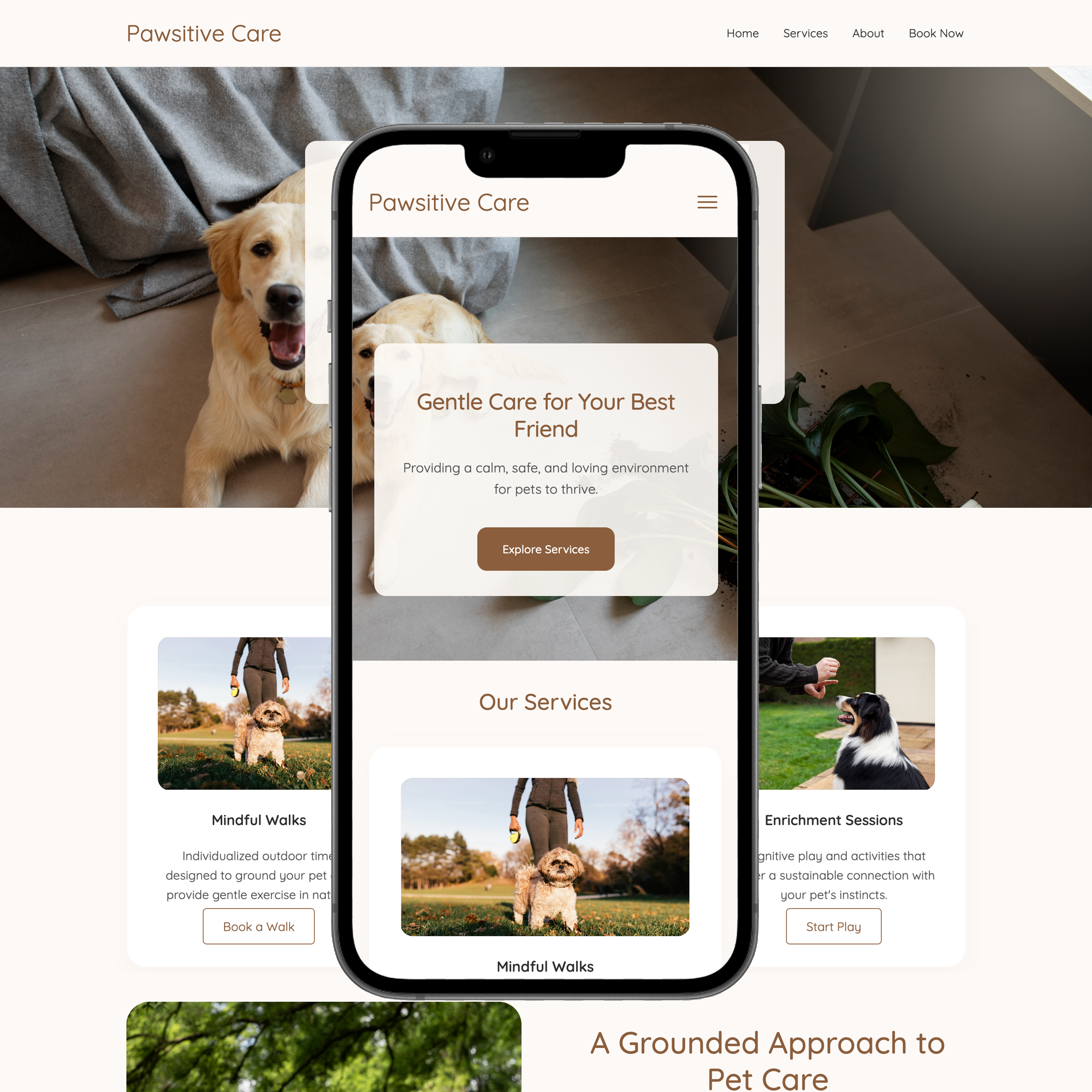 Pawsitive Care Website Mockup